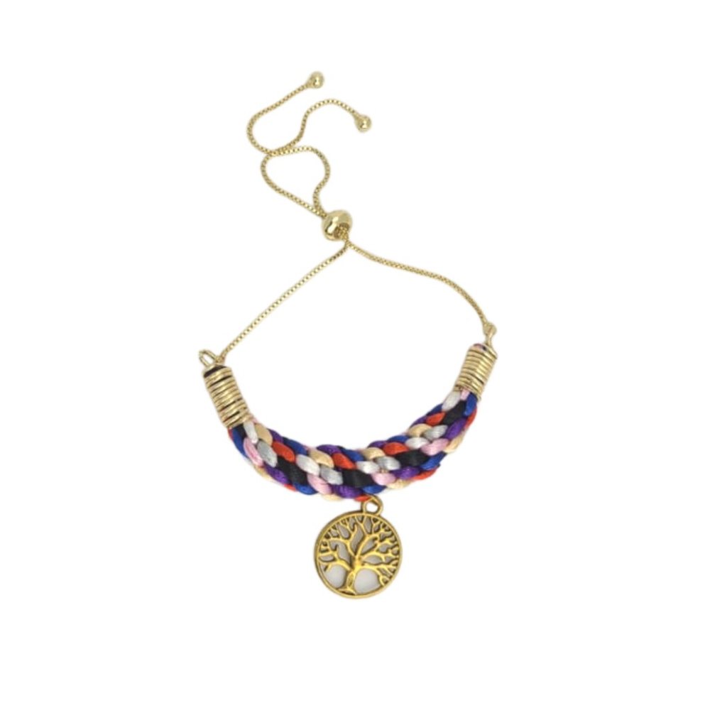 Adjustable Chain Bracelet with Multi-Colors Macram
